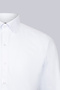 White Slim Fit Shirt with a Slim Collar and Long Sleeves - 3