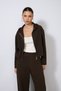 SOFT-TEXTURED HOODED AND ZIPPERED CARDIGAN IN COFFEE - 2