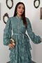 Mint valonlu striped long dress - 2