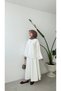 V-COLLAR KIMONO WITH EMBROIDERED DETAILS - WHITE - 8