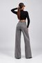 Denim Palazzo Pants with a Belted Waist and Front Detail - 3