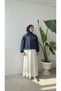 PEARL-COLLARED SHIRT - NAVY BLUE