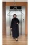 VELVET-COLLARED TRENCH COAT - BLACK