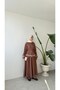 BLOUSE AND SKIRT SET WITH STRIPED DETAIL - BROWN - 5
