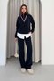 Brioche Knit Striped Zipper Set