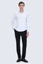 White Comfort Fit Button down Collar Long Sleeve Shirt - 4