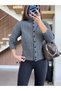 MOCK NECK CARDIGAN, BRAIDED DETAILS, AND BUTTONS - 5