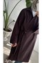 SIDE-TIE POPLIN KIMONO - BROWN - 7