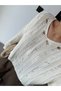OVERSIZED LACE-LIKE KNIT CROPPED SWEATER - 3