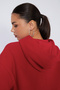 RED SOFT-TEXTURED CARDIGAN WITH HOOD AND ZIPPER - 5