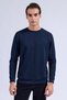 Navy Blue Regular Fit Crew Neck Sweatshirt