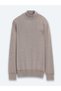 Mink Half Turtleneck Plain Knit Wool Blended Sweater Sweater