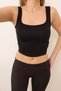 Women's Square Neck Basic Tank Top, Black - 26M 5002 - 2