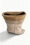 Bonitta Beige Suede Loose Fit Women's Mini-Heel Boots - 5