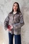 Brown Plaid Jacket with Garnished Collar - 2