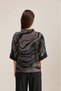 Wave Pattern High Neck Knitted Blouse Grey & Black - 3