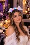 Halloween Light-Up White Angel Winged Feathered Hair Crown—Halloween Party and Costume Accessory