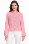 Women's Notched Collar Gold-Embellished Button-Front Stylish Short Blazer Jacket with Collar Detail