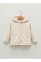 100% Cotton JACQUARD HOODED VELVET CARDIGAN 3 Months, 6 Months, 9 Months Cream Solid - 2