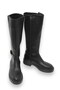 Black Backless Zipper Boots, Flexible, Thick Sole, Round Toe - 3