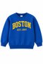 Boston 1997 Cotton Kids' Sweatshirt - Cobalt Blue with Print for Girls and Boys, Winter Crew Neck with Men’s Collar