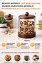 Acacia Lid 2-Tier Glass Storage Container Jelly Bean Nuts Candy Jar Kitchen Organizer Jar - 3