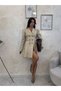 Women's Beige Trench Dress - 2