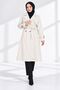 Women's Beige Button-Front Adjustable Sleeve Cuff Midi Length Belted Trench Coat NBFT016 - 2