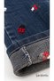 Girls' Winter Denim Dungarees with Embroidered Flowers - 5