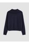 Peak New Season Navy Blue Wool Blend Women's Knit Cardigan - 6