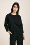 Asymmetric Three-Quarter Sleeve Blouse Black - 4