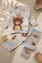 Milo Hug Bear Embroidered Baby Top and Bottom Set - 100% Cotton Jogger Pants with Teddy Bear Print and Forest Animals Design, Size S - 3
