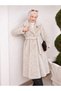 Belted Fleece-Lined, Soft, Fuzzy Cashmere Melton Coat