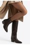 Genuine Leather Block Heel Snap-On Boots with Studded Detail and Turn-Up Cuffs - 3