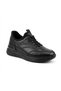 Men's Black Genuine Leather Casual Sneakers with Laser-Cut Patterned Design - 2