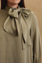 Khaki Collar Blouse with Tie-Detail - 3