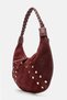 Vesta Women's Shoulder Bag, Genuine Suede Leather, TERRACOTTA - 3