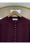 Bahardil Mini Gold-Buttoned Short Cardigan - KR6041 Plum - 3
