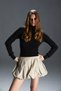 Mira Corded Fabric Knit Boat Neck Women's Sweater – Black - 2