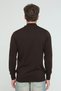 Coffee Men's 100% Cotton Zipper-Front Mock Neck Knit Sweater - 5