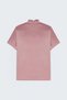 Short-Sleeved Batwing-Sleeve Loose-Fit Blouse - Powder - 2