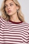 Oversized Striped Knit Sweatshirt LRN0079 PLUM ECRU