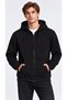 Men's Black Hooded Full-Zip 3-Ply Winter Sweatshirt with Zippered Pockets - 2