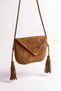 KNOX Taba Suede Genuine Leather Women's Crossbody Bag - 2