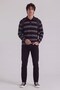Thin striped long sleeve polo collar t-shirt - 3
