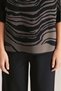 Wave Pattern High Neck Knitted Blouse Grey & Black - 4