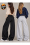 Women's 2-Piece Winter Sweatpants Set with Brushed Inside Design (Black and Gray) - 3
