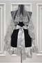 Gray Silver Henna Veil Set, Guipure Lace Face Veil, for Weddings, Engagements, Betrothal Ceremonies, and Circumcision Celebrations; Bindallı Kaftan for the Groom - 5