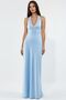 Halter Neck V-Neck Maxi Satin Dress - 7