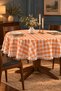 Round Tablecloth with Gingham Pattern and Pom-Pom Accents – Liquid-Resistant, Stain Resistant, Durable Duck Fabric, Various Size Options - 4